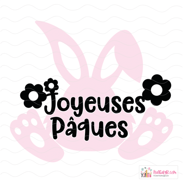 Décalque Joyeuses Pâques Lapin SVG DXF