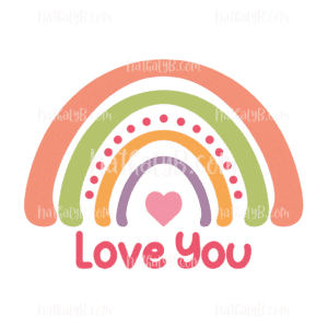 Love You Rainbow SVG DXF