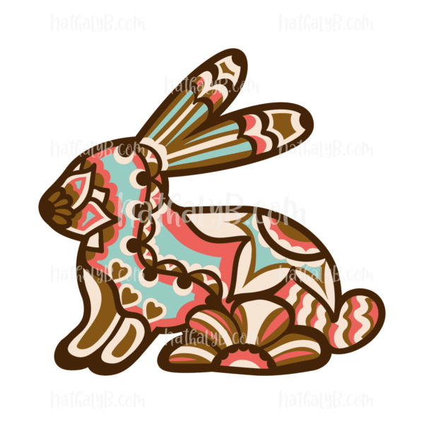 lapin mandala 3D fichier svg cricut