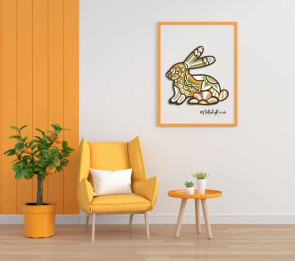 lapin mandala 3D svg dxf